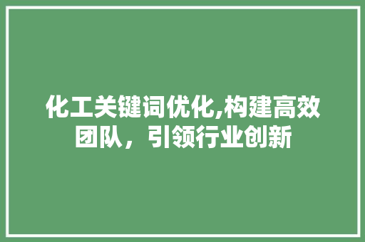 化工关键词优化,构建高效团队，引领行业创新