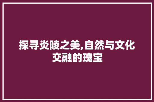 探寻炎陵之美,自然与文化交融的瑰宝