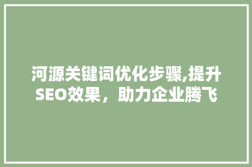 河源关键词优化步骤,提升SEO效果，助力企业腾飞