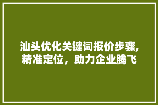 汕头优化关键词报价步骤,精准定位，助力企业腾飞  第1张