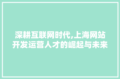深耕互联网时代,上海网站开发运营人才的崛起与未来