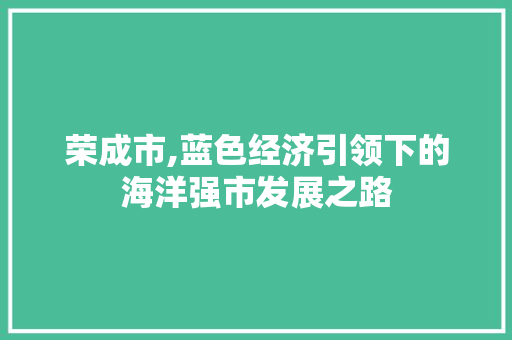 荣成市,蓝色经济引领下的海洋强市发展之路