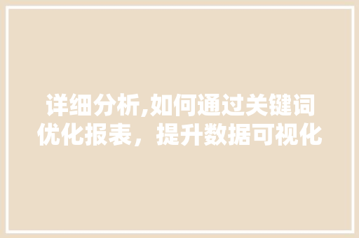 详细分析,如何通过关键词优化报表，提升数据可视化效果