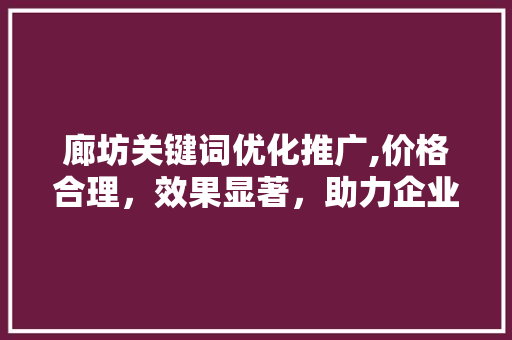 廊坊关键词优化推广,价格合理，效果显著，助力企业腾飞