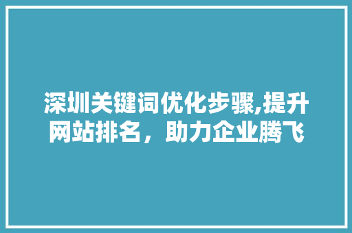 深圳关键词优化步骤,提升网站排名，助力企业腾飞