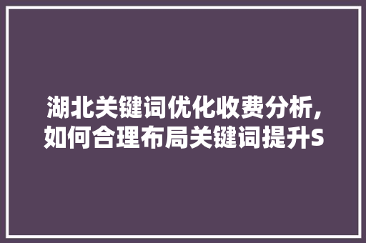 湖北关键词优化收费分析,如何合理布局关键词提升SEO效果