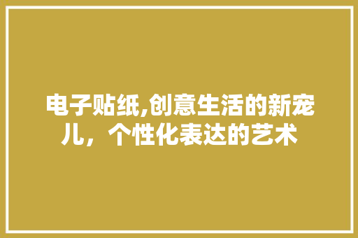 电子贴纸,创意生活的新宠儿，个性化表达的艺术
