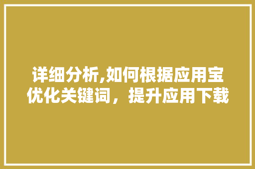 详细分析,如何根据应用宝优化关键词，提升应用下载量