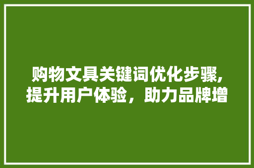 购物文具关键词优化步骤,提升用户体验，助力品牌增长  第1张