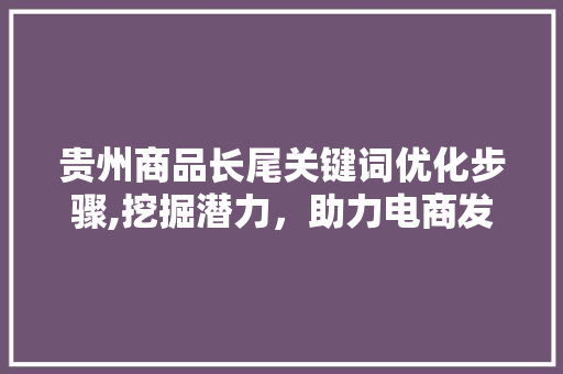 贵州商品长尾关键词优化步骤,挖掘潜力，助力电商发展