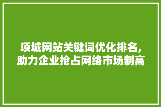 项城网站关键词优化排名,助力企业抢占网络市场制高点  第1张