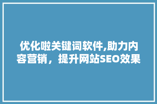 优化啦关键词软件,助力内容营销，提升网站SEO效果