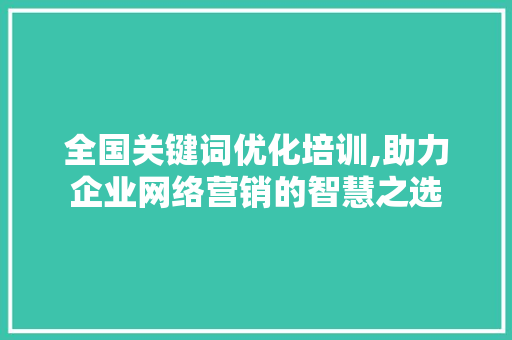 全国关键词优化培训,助力企业网络营销的智慧之选