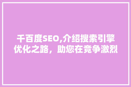 千百度SEO,介绍搜索引擎优化之路，助您在竞争激烈的市场脱颖而出