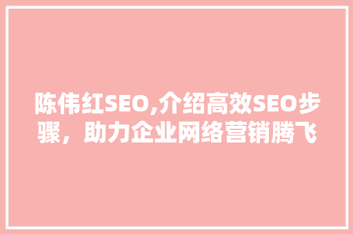 陈伟红SEO,介绍高效SEO步骤，助力企业网络营销腾飞