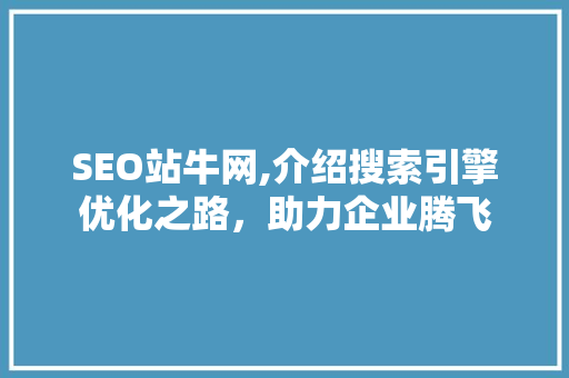 SEO站牛网,介绍搜索引擎优化之路，助力企业腾飞