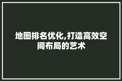 地图排名优化,打造高效空间布局的艺术