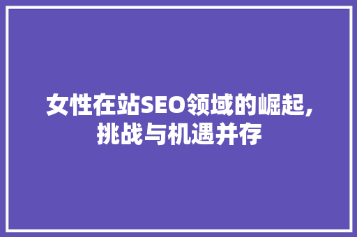 女性在站SEO领域的崛起,挑战与机遇并存
