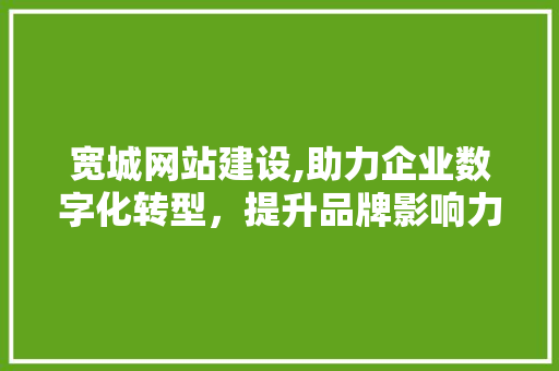 宽城网站建设,助力企业数字化转型，提升品牌影响力
