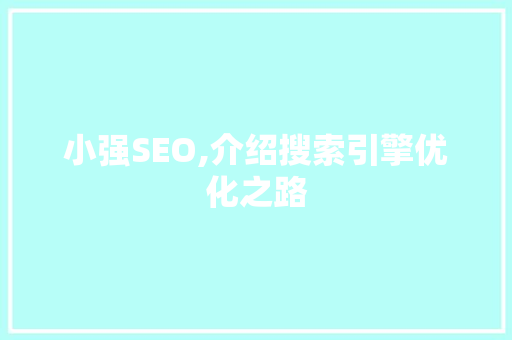 小强SEO,介绍搜索引擎优化之路  第1张