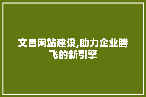 文昌网站建设,助力企业腾飞的新引擎