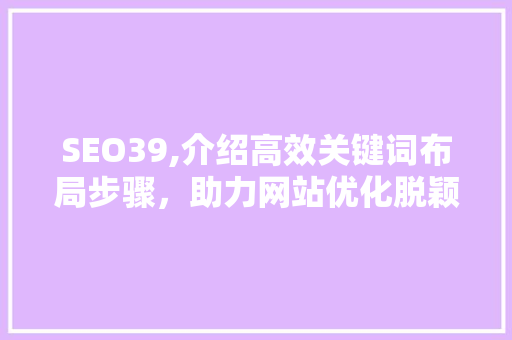 SEO39,介绍高效关键词布局步骤，助力网站优化脱颖而出