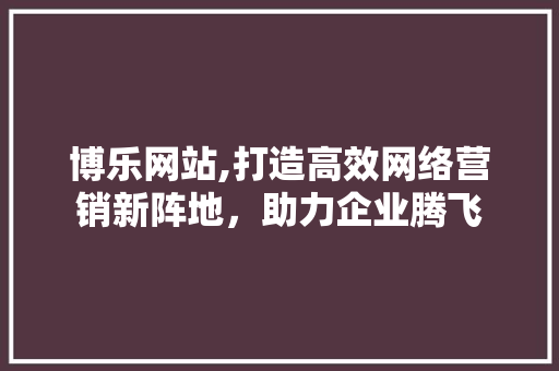 博乐网站,打造高效网络营销新阵地，助力企业腾飞