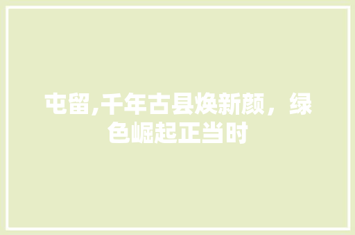 屯留,千年古县焕新颜，绿色崛起正当时