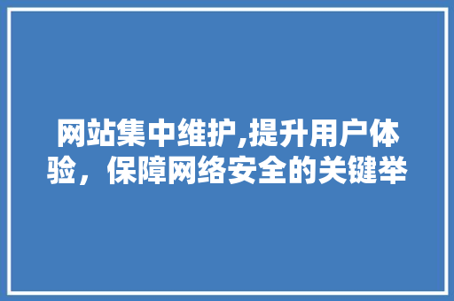 网站集中维护,提升用户体验，保障网络安全的关键举措  第1张