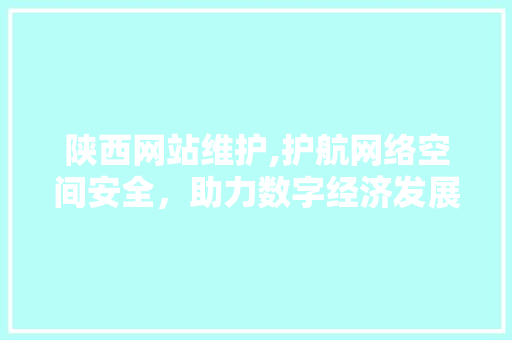 陕西网站维护,护航网络空间安全，助力数字经济发展