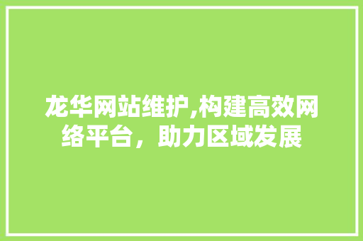龙华网站维护,构建高效网络平台，助力区域发展
