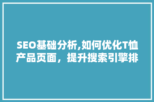 SEO基础分析,如何优化T恤产品页面，提升搜索引擎排名