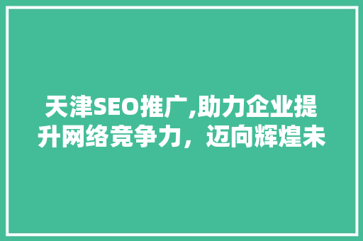 天津SEO推广,助力企业提升网络竞争力，迈向辉煌未来
