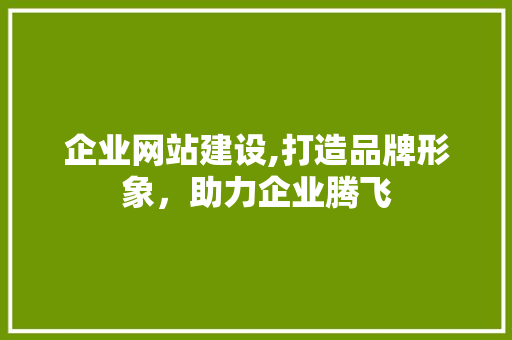 企业网站建设,打造品牌形象，助力企业腾飞