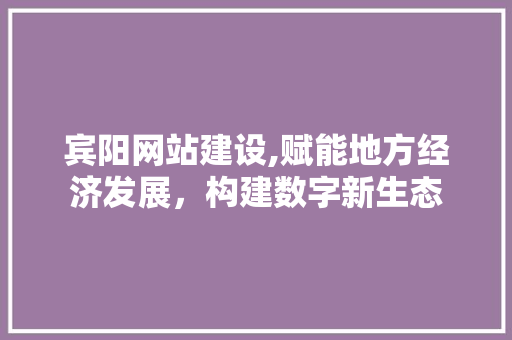 宾阳网站建设,赋能地方经济发展，构建数字新生态