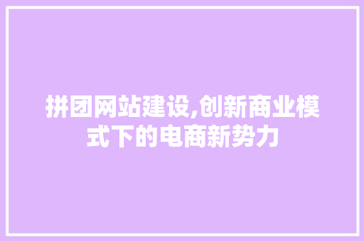 拼团网站建设,创新商业模式下的电商新势力