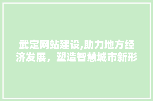 武定网站建设,助力地方经济发展，塑造智慧城市新形象