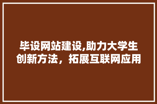 毕设网站建设,助力大学生创新方法，拓展互联网应用领域