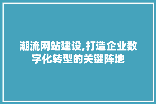 潮流网站建设,打造企业数字化转型的关键阵地