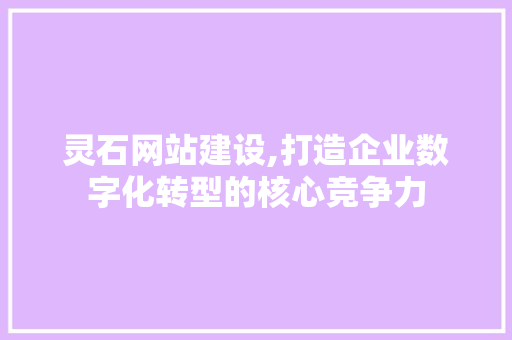 灵石网站建设,打造企业数字化转型的核心竞争力