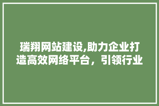 瑞翔网站建设,助力企业打造高效网络平台，引领行业创新发展