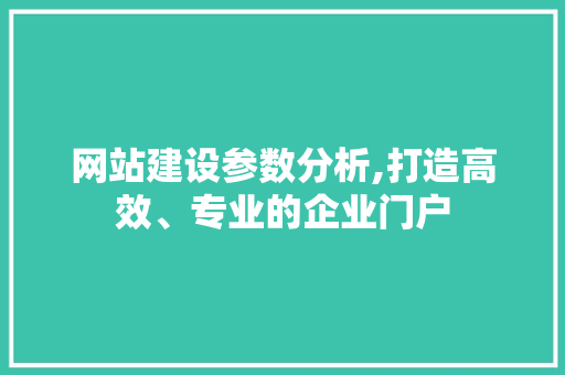 网站建设参数分析,打造高效、专业的企业门户