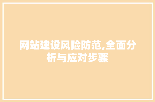 网站建设风险防范,全面分析与应对步骤