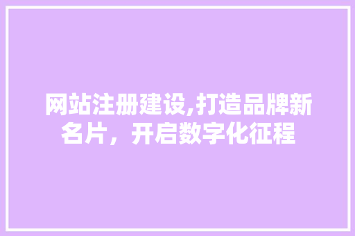 网站注册建设,打造品牌新名片，开启数字化征程  第1张