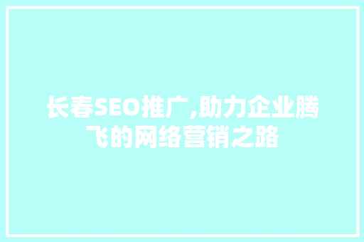 长春SEO推广,助力企业腾飞的网络营销之路