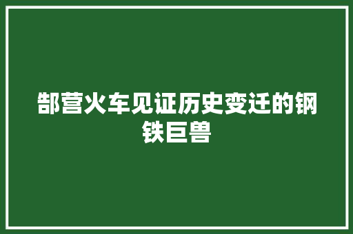 郜营火车见证历史变迁的钢铁巨兽