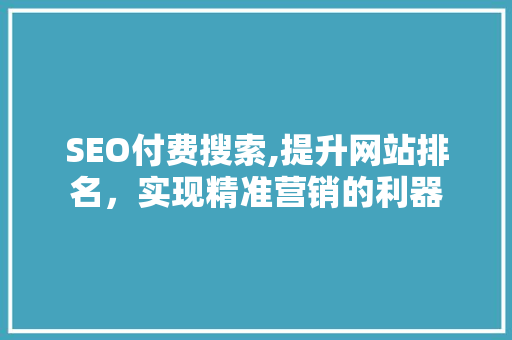 SEO付费搜索,提升网站排名，实现精准营销的利器