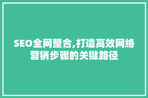 SEO全网整合,打造高效网络营销步骤的关键路径