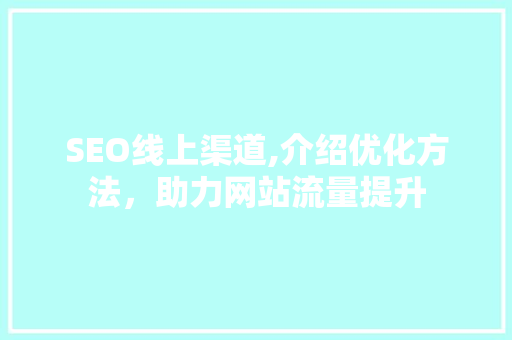 SEO线上渠道,介绍优化方法，助力网站流量提升