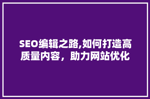 SEO编辑之路,如何打造高质量内容，助力网站优化